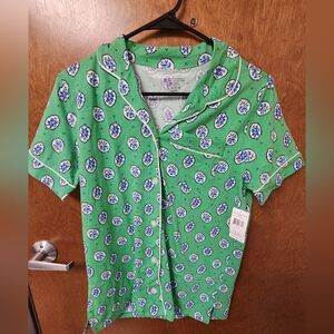 Vera Bradley Green Floral Pajama Top